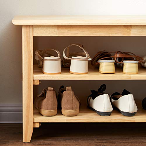 XKZG Storage Bench Wooden Shoe Rack Bench Simple Style Wood Entryway Bench (Natural,47.2") - color: Natural, size: 47.2"W x 11.8"D x 16.5"H