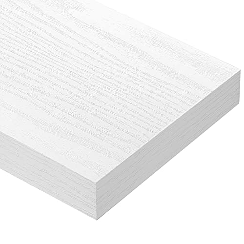 QEEIG Floating Shelves for Wall Bathroom Shelf Bedroom Kitchen Living Room Farmhouse Small Book Shelf 16 inch Set of 2, White (015-W2) - color: B. White, size: 2pcs