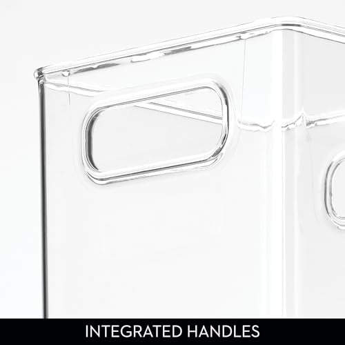 iDesign Storage Bin with Handles - Cube Organizer Bin for Pantry, Set of 4, Clear, Made in USA - style: Pack of 4