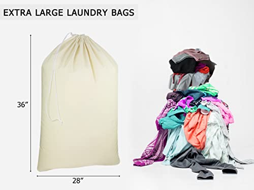 Cotton Craft - 2 Pack Extra Large 100% Cotton Canvas Heavy Duty Laundry Bags - Natural Cotton - 28"x36" - Versatile - Multi Use - size: Laundry Bag / 2 Pack