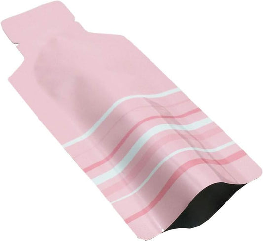 100 Pack 2.36x4.7 inch Heat Seal Sample Mylar Packets for Portable Travel Toiletries Empty Disposable Liquid Shampoo Pouch Single Serving Coffee Powder Condiments Food Storage (Pink)