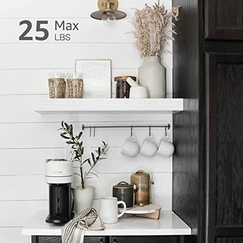 QEEIG Floating Shelves for Wall Bathroom Shelf Bedroom Kitchen Living Room Farmhouse Small Book Shelf 16 inch Set of 2, White (015-W2) - color: B. White, size: 2pcs
