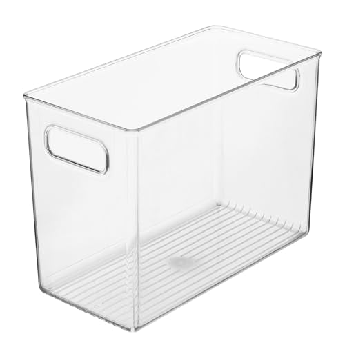 iDesign Pantry Bin with Handles - Storage Bin for Cabinets, Fridge, or Freezer - Clear - Made in USA - size: Extra Large