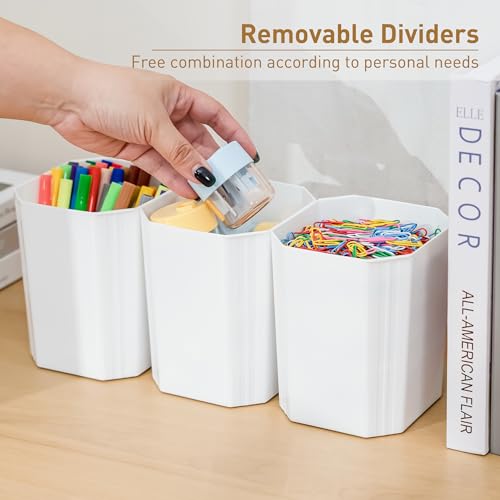 Citylife 17 QT Plastic Storage Box with Removable and 6 Detachable Inserts, Clear White - size: 2 Pack-17 QT-W