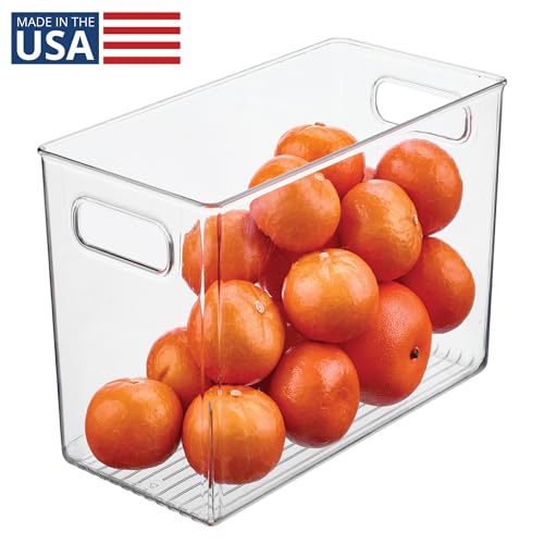 iDesign Pantry Bin with Handles - Storage Bin for Cabinets, Fridge, or Freezer - Clear - Made in USA - size: Extra Large