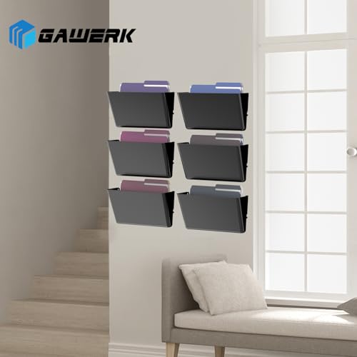 Gawerk Clear Acrylic Single Pocket, Plastic Hanging Wall Mount File Holder for Office Home (Black, 3 Pack) - color: Black, size: 3 Pack