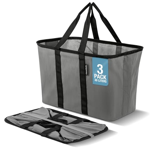 CleverMade Unisex Ecobasket - color: Gray, size: 30L - 3 Pack