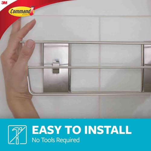 Command Shower Caddy Matte Black with Water Resistant Strips, Bathroom Organizer, Holds up to 6.5 lbs, 1 Count (Pack of 2) - color: Matte Black, size: 13"D x 6.38"W x 4.25"H (Pack of 2)