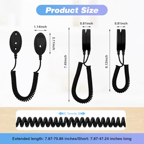 Magnetic Remote Control Holder and Remote Holder with Retractable Leash, Wall Mount for TV Remote, Couch and Bedside, No Drill Adhesive Pad, 2 Pack Black