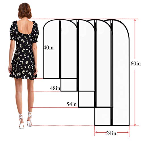 Clear Suit Bags for Closet Storage,40" Garment Bag for Storage,12 pack Garment Bags for Hanging Clothes,Breathable Lightweight Dust Proof Cover with Study Full Zipper for Coats,Jackets - size: 12pcs 24'' x 40''
