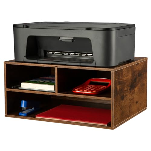 EMERIT Printer Stand Shelf with Storage Wood Desk Paper Organzier for Home/Office,Printer Riser, 2 Tire - color: Wood, size: Medium