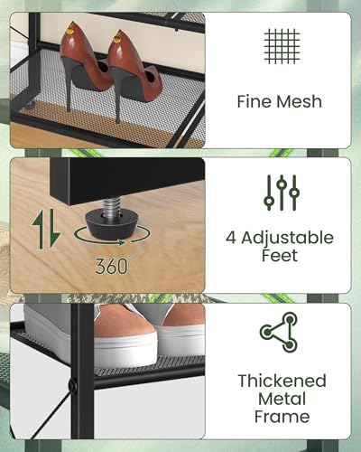 CHOEZON Shoe Rack, 4-Tier Shoe Rack for Closet, Metal Shoe Storage Organizer, Shoe Rack for Entryway, Shoe Shelf with Adjustable Feets, for Entryway, Hallway, Living Room, Bedroom, Black TXJ14BB - size: 30"L x 10.4"W x 30.3"H