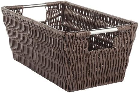 Whitmor Rattique Small Shelf Tote (6500-2712-JAVA) (Pack of 6) - color: Java, size: 11.4"L x 6.5"W x 4.5"H (Pack of 6)