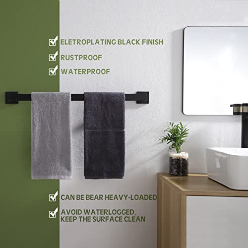 KOKOSIRI 20-Inch Single Towel Bar, Bathroom Kitchen Towel Holder, Wall Mounted SUS304 Stainless Steel Towel Rack 2 Pack, Matte Black, B4003BK-L20-P2 - color: Matte Black, size: 20-Inch (2 Pack)