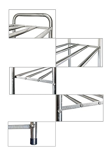 4 Tier Expandable Shoe Rack for Closet, Stainless Steel Shoe Shelf, Strong Weight Capacity Shoes Organizer, Easy to Install and Saving Space Standing Shelf with Sturdy Frame(4 Tier) - size: 4 Tier