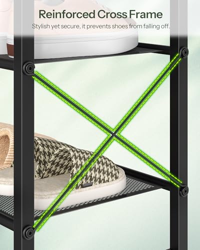 CHOEZON Shoe Rack, 3-Tier Shoe Rack for Closet, Metal Shoe Storage Organizer, Shoe Rack for Entryway, Shoe Shelf with Adjustable Feets, for Entryway, Hallway, Living Room, Bedroom, Black TXJ13BB - size: 30"L x 10.4"W x 22.6"H