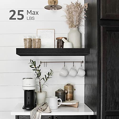 QEEIG Floating Shelves for Wall Bathroom Shelf Bedroom Kitchen Living Room Farmhouse Small Book Shelf 16 inch Set of 4, Black (015-B4) - color: C. Black, size: 4pcs