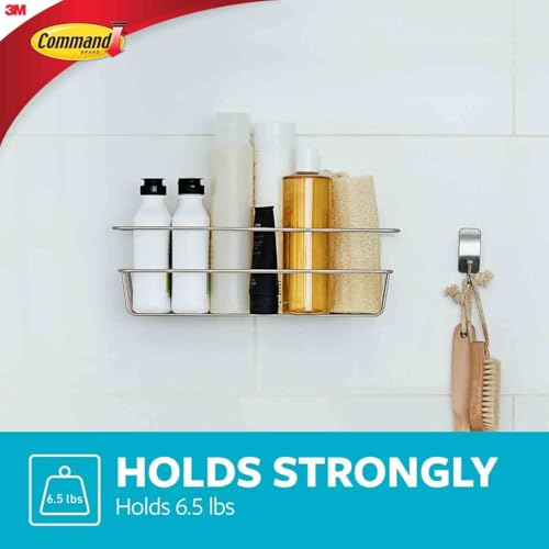 Command Shower Caddy Matte Black with Water Resistant Strips, Bathroom Organizer, Holds up to 6.5 lbs, 1 Count (Pack of 2) - color: Matte Black, size: 13"D x 6.38"W x 4.25"H (Pack of 2)