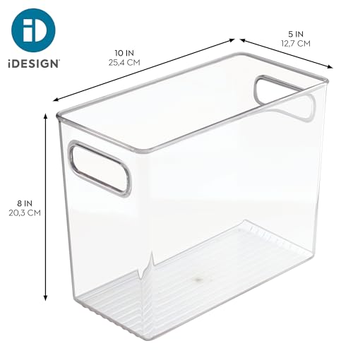 InterDesign iDesign Pantry Bin with Handles - Storage Bin for Cabinets, Fridge, or Freezer - Clear - Made in USA (Pack of 4) - size: Extra Large (Pack of 4)