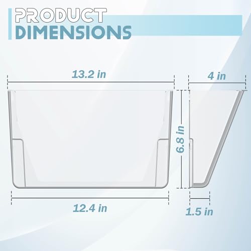 Gawerk Clear Acrylic Single Pocket, Plastic Hanging Wall Mount File Holder for Office Home (White, 2 Pack) - color: White, size: 2 Pack