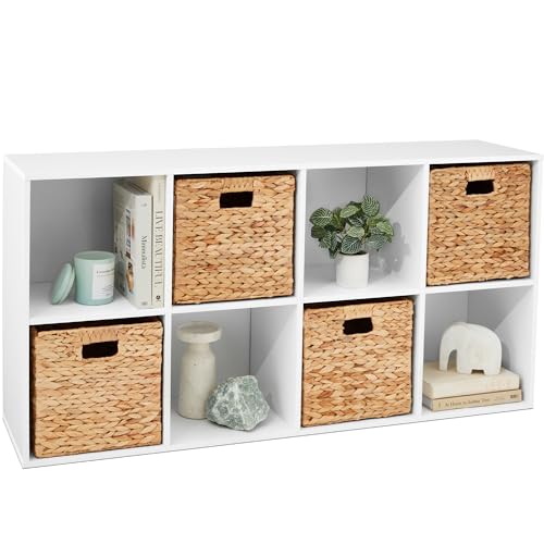 Best Choice Products 8-Cube Storage Organizer, 13.5in Shelf Opening, Bookcase, Display Shelf, Customizable w/ 2 Removable Back Panels – White - color: White, size: 8-Cube, 13.5in Shelf Opening