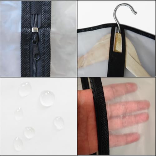 Clear Suit Bags for Closet Storage,40" Garment Bag for Storage,12 pack Garment Bags for Hanging Clothes,Breathable Lightweight Dust Proof Cover with Study Full Zipper for Coats,Jackets - size: 12pcs 24'' x 40''