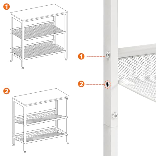 HOOBRO End Table, 3-Tier Narrow Side Table, Nightstand with 2 Flat or Slant Adjustable Shelves for Small Spaces, Hallway, Living Room, Bedroom, Sturdy, Easy Assembly, White WT23BZ01G1 - color: White