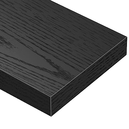 QEEIG Floating Shelves for Wall Bathroom Shelf Bedroom Kitchen Living Room Farmhouse Small Book Shelf 16 inch Set of 2, Black (015-B2) - color: C. Black, size: 2pcs