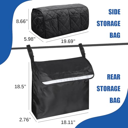 Sofa Armrest Organizer Couch Arm Covers with Side Pockets Non-Slip Bedside Hanging Caddy Storage Bag for TV Remote Control Magazines Tablet Books Smart Phone (Armrest)