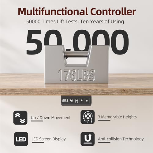TIQLAB Standing Desk with Two Drawers, Stand Up Standing Desk Adjustable Height, Electric Sit Stand Table with Storage Shelf and Splice Board, 63 * 24 inch, Maple - color: Maple, size: 63*24 inch without keyboard tray