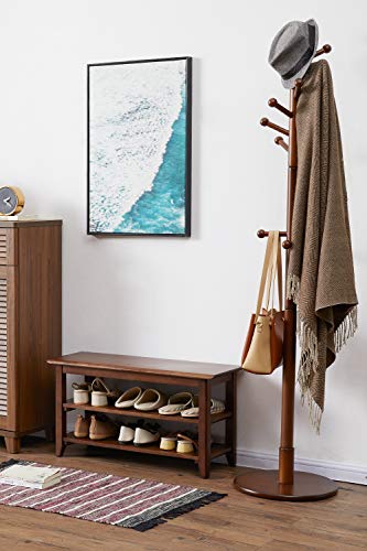 XKZG Storage Bench Wooden Shoe Rack Bench Rustic Solid Wood Entryway Bench (Brown,39.4") - color: Brown, size: 39.4"W x 11.8"D x 16.5"H
