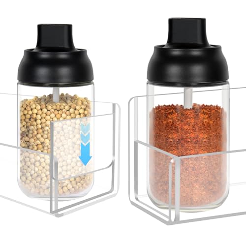 Acrylic Spice Rack Wall Mount-9 Inch, Clear Spice Shelf Storage Holder, 4 Pack Hanging Seasoning Rack Organizer for Cabinet Door, Cupboard or Wall Kitchen (Adhesive or Screw) - size: 9"- 4 Pack