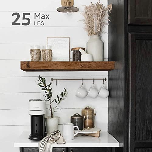 QEEIG Floating Shelves for Wall Bathroom Shelf Bedroom Kitchen Living Room Farmhouse Small Book Shelf 16 inch Set of 4, Brown (015-BN4) - color: A. Brown, size: 4pcs