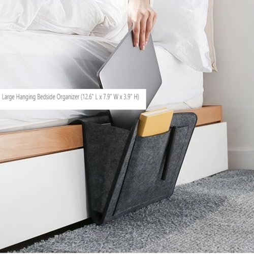 1PC Felt Hanging Storage Organizer Bag 6-Pocket Wall Mounted Holder for Remote Control Phone Tissue Bedside Sofa Caddy, Brown - color: Brown