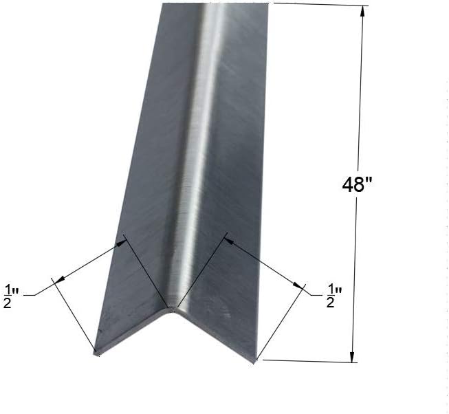 Brushed 304 Stainless Steel Corner Guards, 48" Wall Protectors, 20ga & 16ga, Available in 1/2" to 4", Multi-Pack Options (1, 2, 5, or 10) (1, 1/2 x 1/2, 20ga, No Hug Edges)