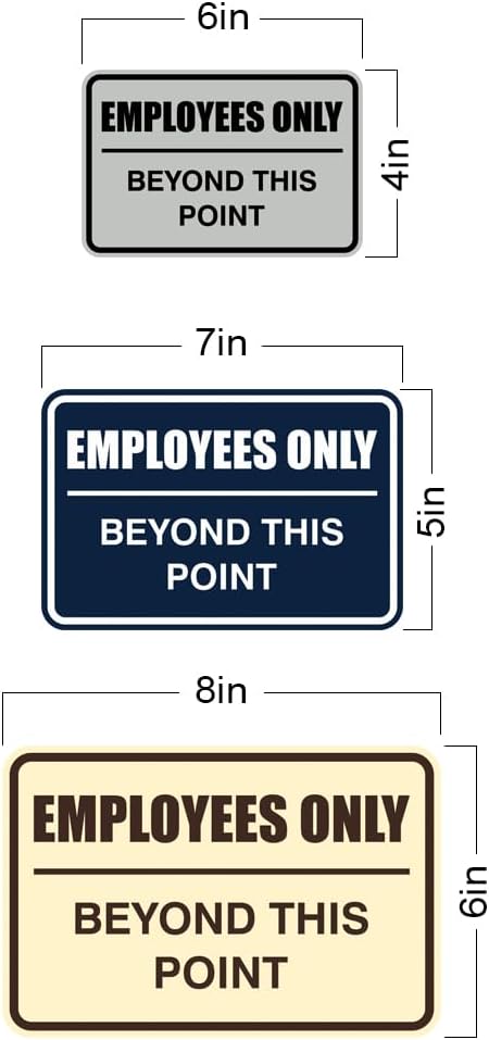 All Quality Classic Framed Employees Only Beyond This Point Wall or Door Sign | Easy to Install Business Signage - Medium (Navy Blue) 1 Pack