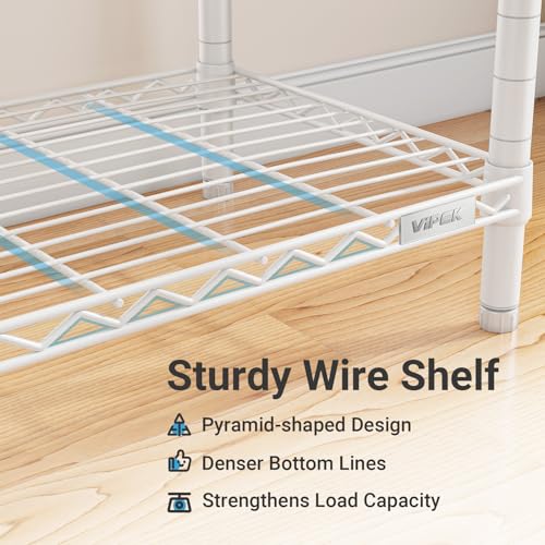 VIPEK X2 Expandable Reach-in Closet Racks Adjustable from 3'3" to 4'8" Portable Open Walk-in Closet Rack System with Flexible Shelves and Hanger Rods Clothing Rack for Hanging Clothes, White - color: White