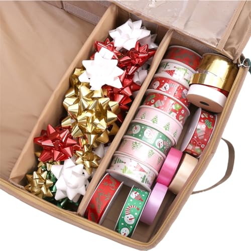 Sattiyrch Wrapping Paper Storage,600D Canvas Gift Wrap Paper Holder,Holds up to 20 Rolls,42W x 14D x 5H (Green) - color: Green