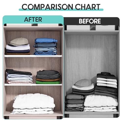 2Pack Expandable Closet Tension Shelves Organizers, Heavy-Duty Metal Tension Shelf, Adjustable Locker Shelf Cabinet for Closets Wardrobe Pantry Cupboard Kitchen Laundry - size: 2Pack/Normal, Large, W11.8" x L(17 "~ 31.5")