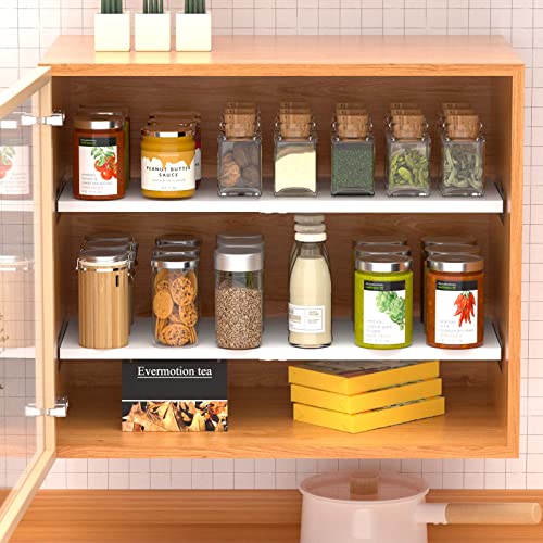 Closet Organizer Shelves Expandable Tension Shelving Rack Cabinet Storage Shelf Heavy Duty Metal DIY Divider Separator for Wardrobe Cupboard Pantry Kitchen Bathroom,White,2packs - size: 11.8"D x 16.9"-31.5" W-2PCS