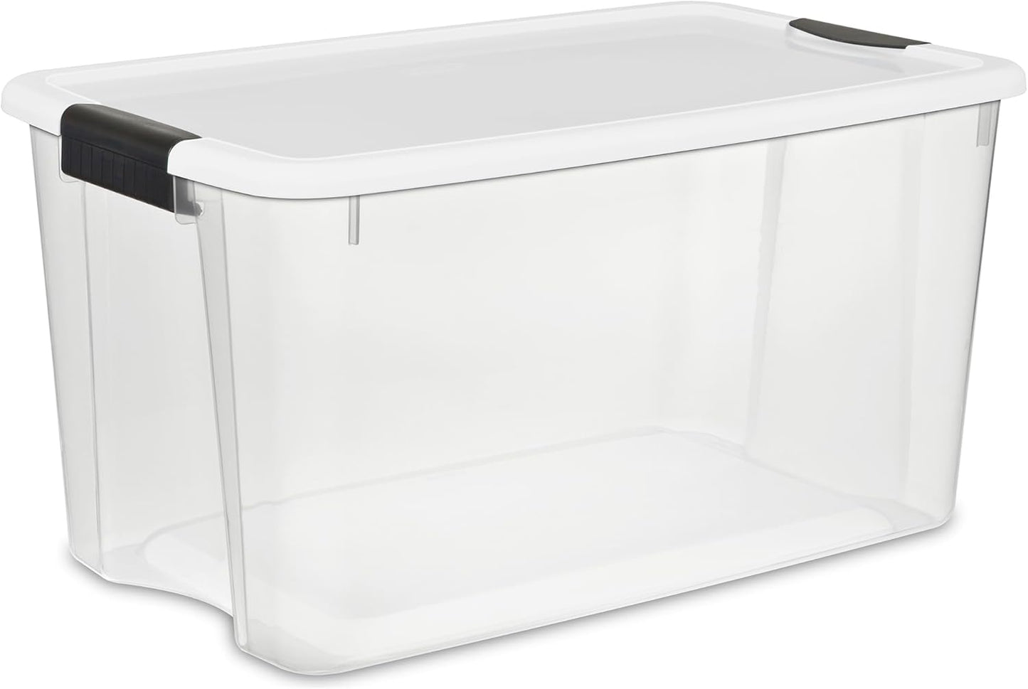 Sterilite 24-Pack Ultra Latching Box, Storage Bins with Lids, Clear Plastic, 70 Quart - Heavy-Duty Organizing Containers for Closet, Bathroom, and Office