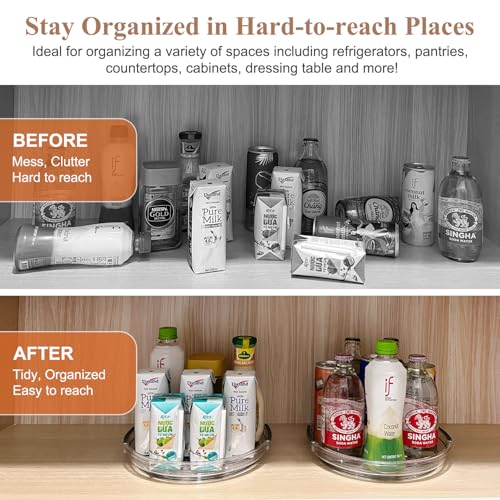 Clear Lazy Susan Organizer Turntable for Cabinet Table Top, 9.25 Inch 4 Pack 360 Rotating Spinning Makeup Organizer for Vanity, Kitchen Storage Rack Heavy-Duty Pantry Spices Tray Countertop Organizer - size: 9.25 inch 4 Pack