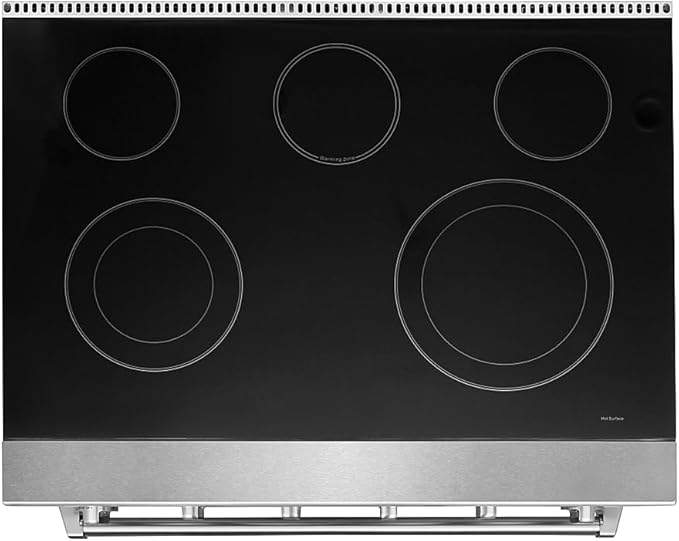 KOSTCH 36 inch Professional Electric Range with 5 Heating Elements Cooktop, 6.0 Cu. Ft. Convection Oven Capacity,Electric Stove Smooth Glass Top, in Stainless Steel KOS-36RE06H (Red)