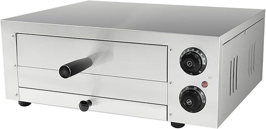 12" Electric Pizza Oven,Stainless Steel Countertop Pizza Oven with temperature and Timer for Kitchen Commercial Use