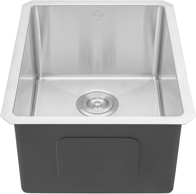16 in. x 20 in. x 10 in. 16-Gauge Stainless Steel Undermount Single Bowl Bar Prep Kitchen Sink with Bottom Grid Set, Silicon Dishrack, Pot Mat and Strainer