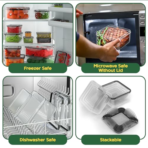 RockBerry 50 Pcs Large Food Storage Containers with Lids Airtight-85 OZ to small Containers-Total 526OZ Stackable Kitchen Set -BPA Free Leak proof containers (50Multi) - color: 50Multi