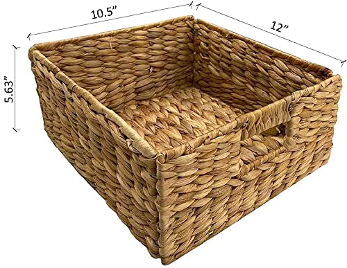 eHemco 3 Tier X-Side End Table with Wicker Baskets for Bedside, Living Room, Black - color: Black, size: 14"D x 14"W x 25"H (3 Drawers)