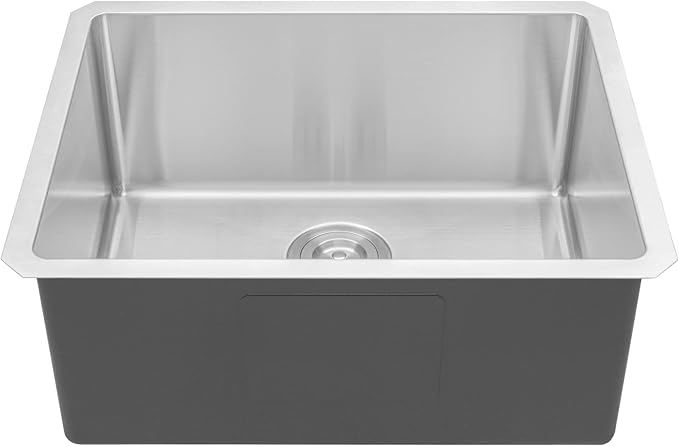 23 in. x 18 in. x 10 in. 16-Gauge Stainless Steel Undermount Single Bowl Kitchen Sink with Strainer