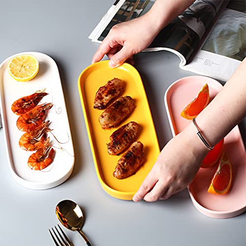 Ceramic Sink Tray, Suit for Bathroom Counter, Bathtub, Cosmetics Dish, Candle, Perfume Shampoo Liquid Soap Tray Simple Style Design Suit for Bathroom and Kitchen (2pcs White) - color: 2pcs White