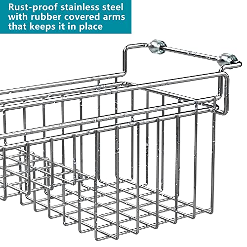 Over The Kitchen Sink Caddy Sponge Holder Organizer Drying Rack Expandable for Sponge Brush Soap Dish Cloth Rag, Stainless Steel (12.25" to 17.25") - size: 12.25" to 17.25"